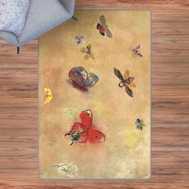 Tappeti grandi Odilon Redon - Farfalle colorate