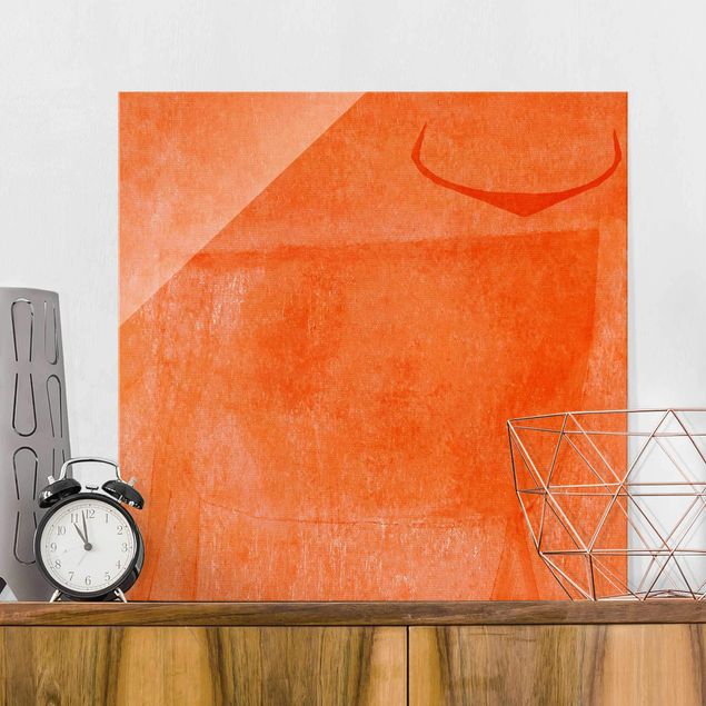 quadro astratto moderno Toro arancione