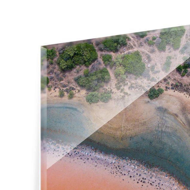 Quadro in vetro - Sponda del lago arancione in Sardegna