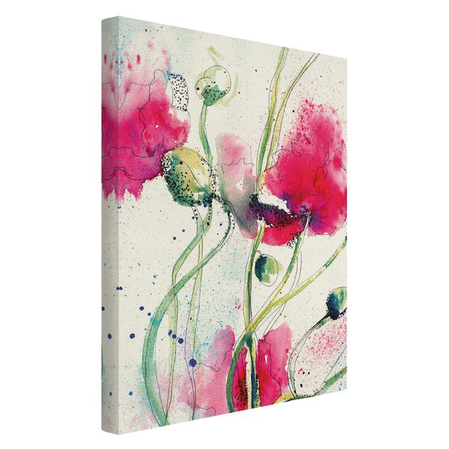 Quadro su tela naturale - Painted Poppies - Formato verticale 2:3