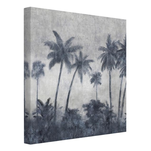 Stampe su tela paesaggio Catena di palme in blu