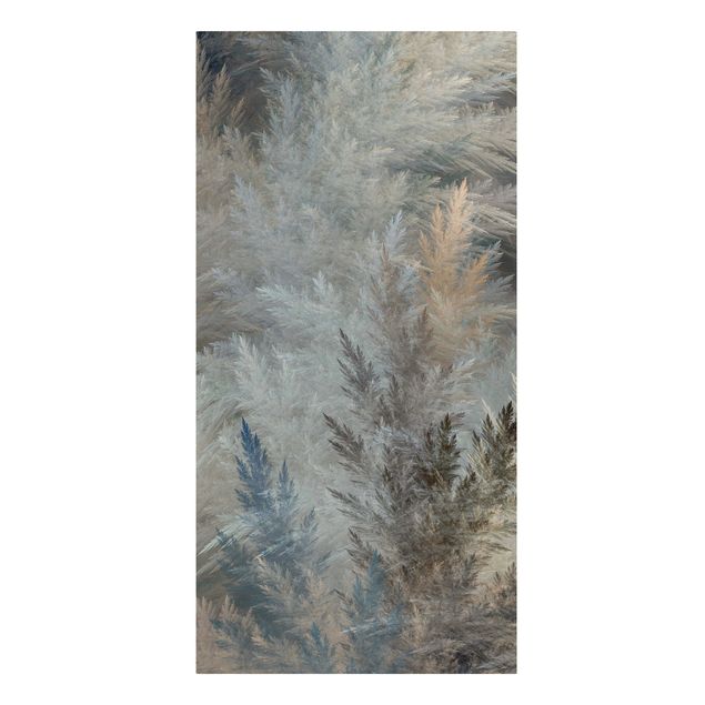 Quadro su tela naturale - Erba della Pampas nell'ora blu - Formato verticale 1:2