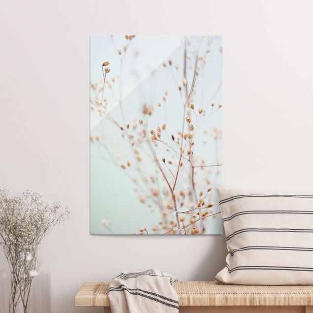 Lavagna magnetica vetro Gemme pastello su ramo di fiori selvatici
