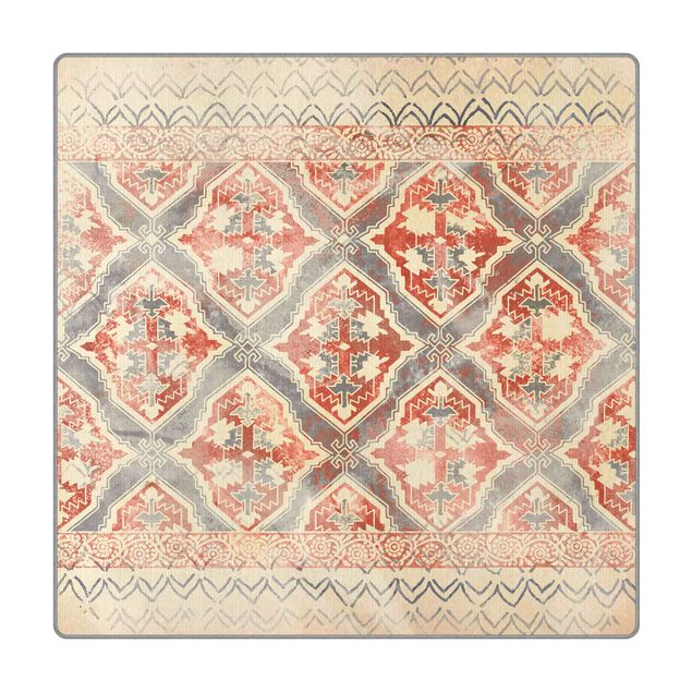 tappeti lavabili Decorazione persiana vintage in indaco II