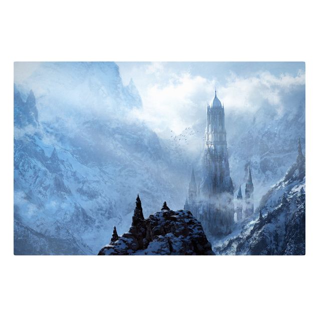 Stampa su tela - Fantastico castello nella neve
