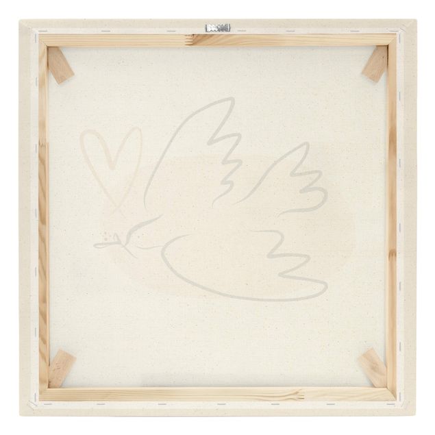 Quadro su tela naturale - Interpretazione di Picasso - Colomba della pace - Quadrato 1:1