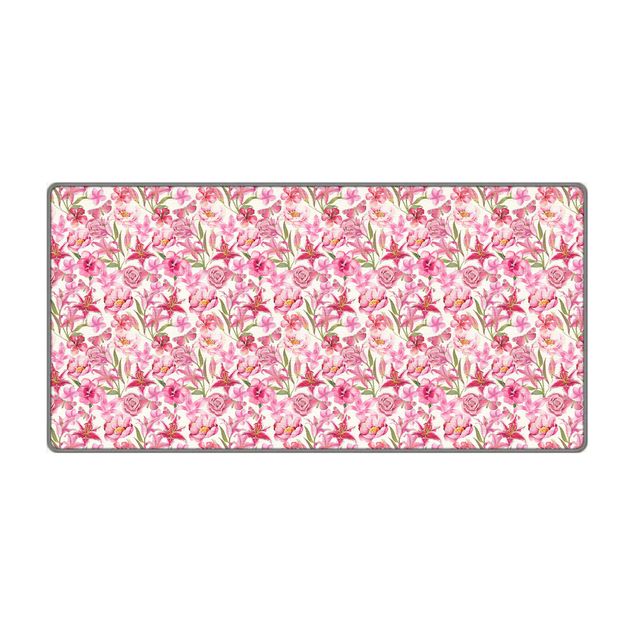 Tappeti  - Fiori rosa con farfalle