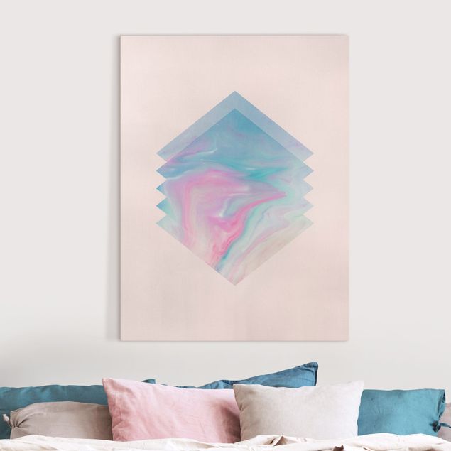 quadro astratto Acqua rosa di marmo