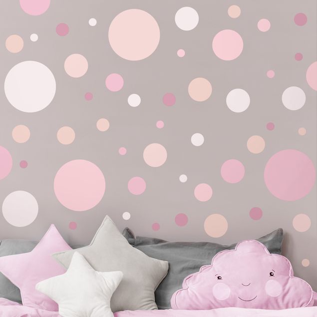 Adesivo murale - Punti Confetti Pink Set
