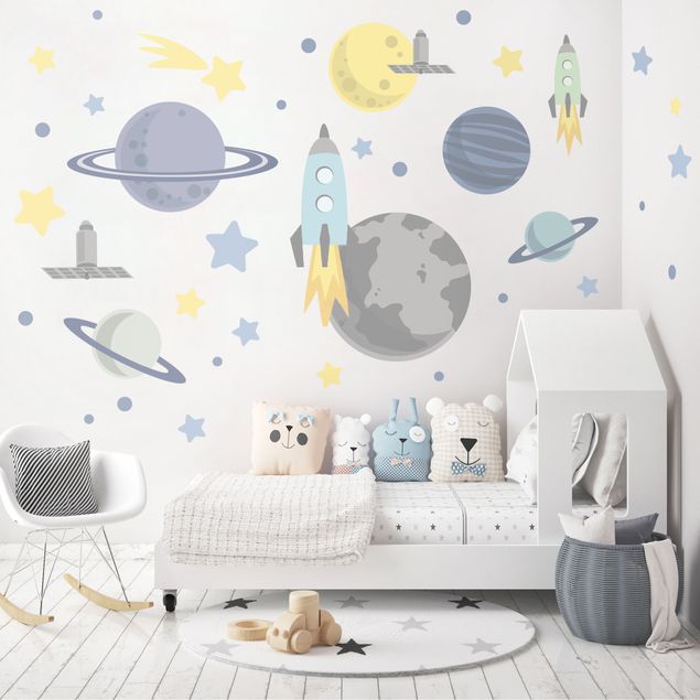 Adesivo murale - Rocket e pianeti