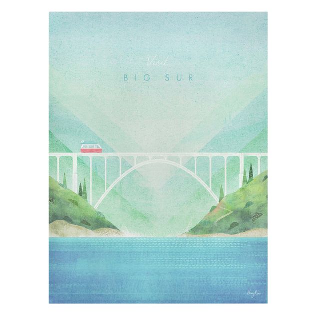 Quadro su tela - Poster di viaggio - Big Sur