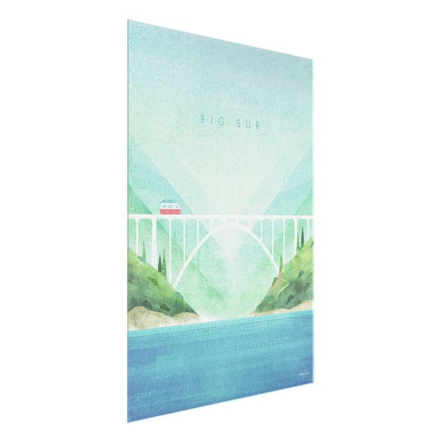 Quadro in vetro - Poster di viaggio - Big Sur