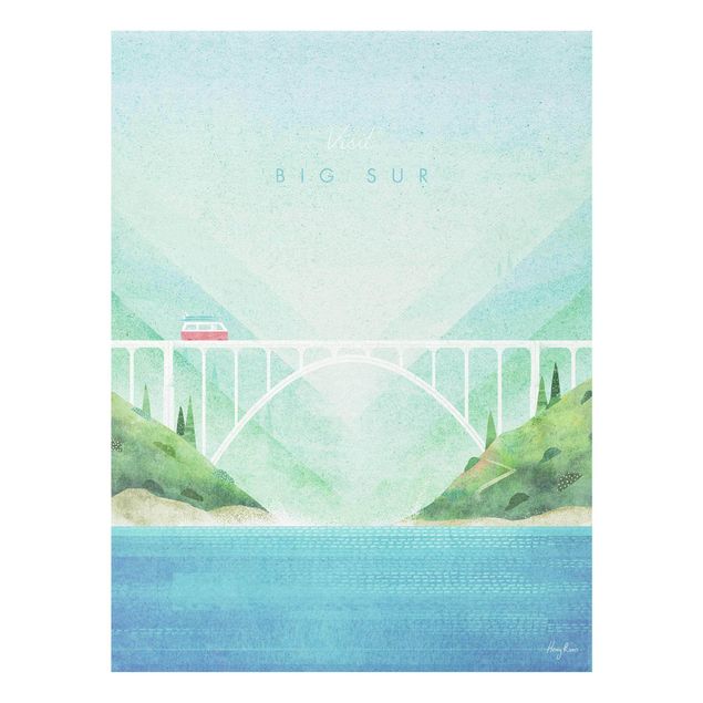 Quadro in vetro - Poster di viaggio - Big Sur
