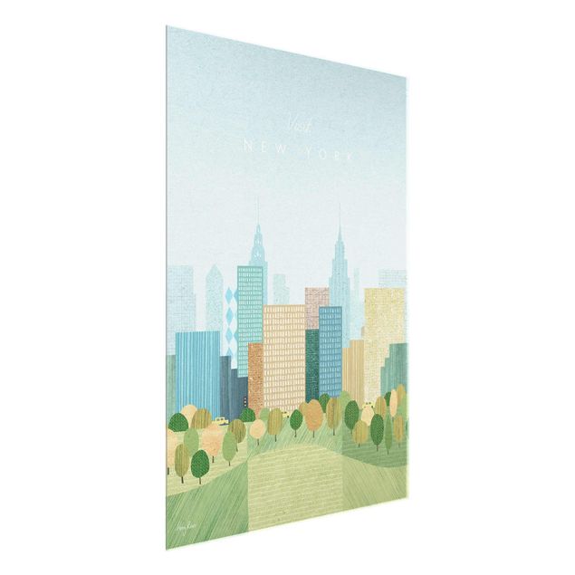 Quadro in vetro - Poster di viaggio - Autunno a New York