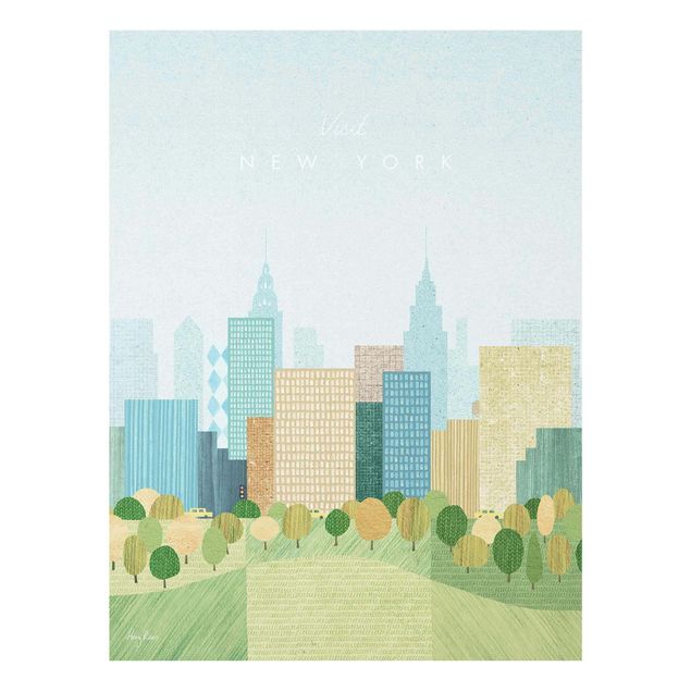 Quadro in vetro - Poster di viaggio - Autunno a New York