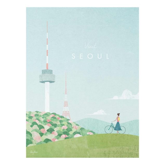 Quadro in vetro - Poster di viaggio - Seul