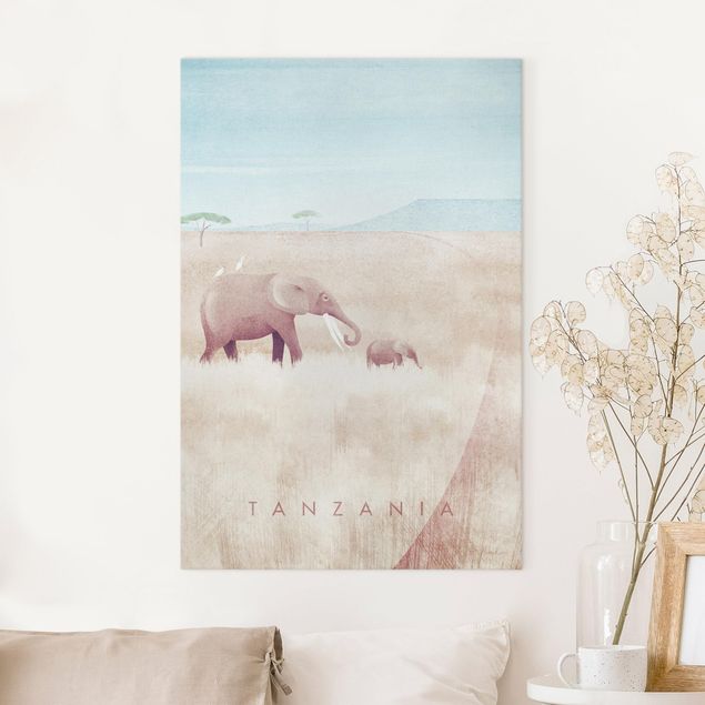 Quadri con elefanti Poster di viaggio - Tanzania