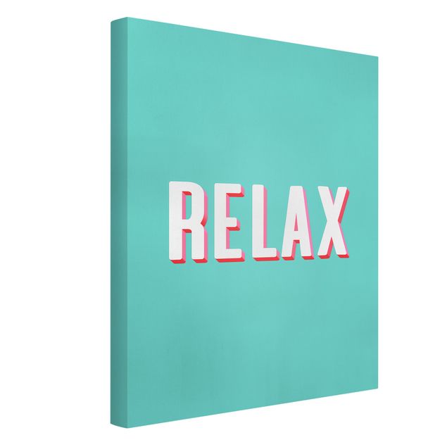 Quadri su tela Relax - Tipografia su sfondo blu