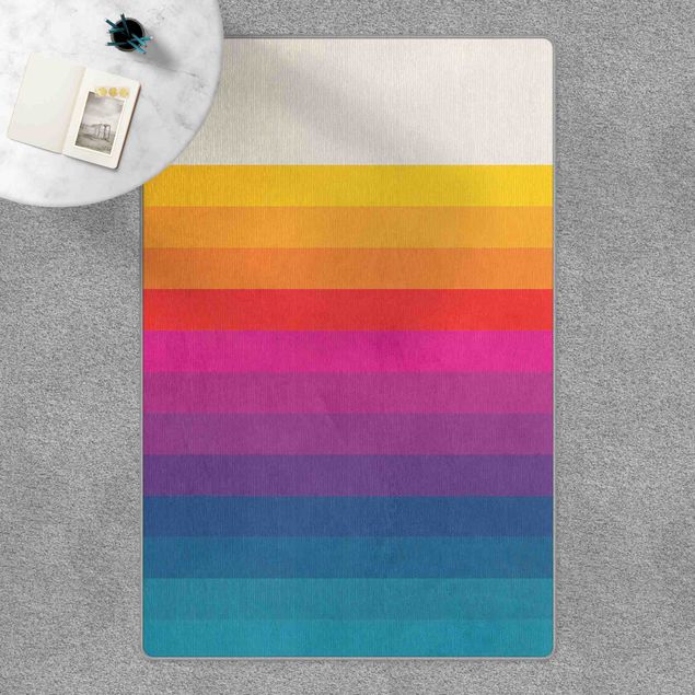 Tappeti colorati Righe arcobaleno rétro