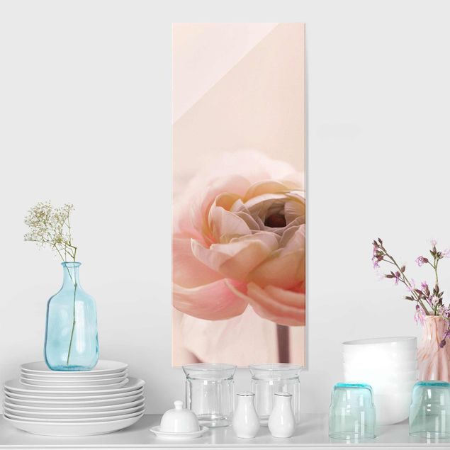 Lavagna magnetica vetro Focus sul fiore rosa chiaro