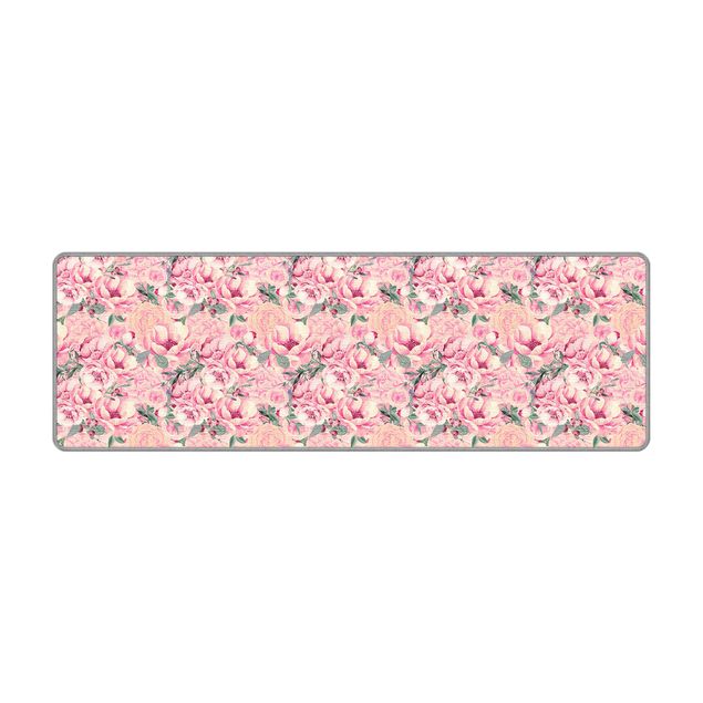 Tappeti  - Sogno floreale rosato di rose in acquerello