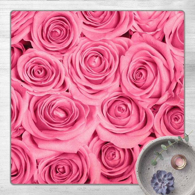 Tappeti floreali moderni Rose color rosa