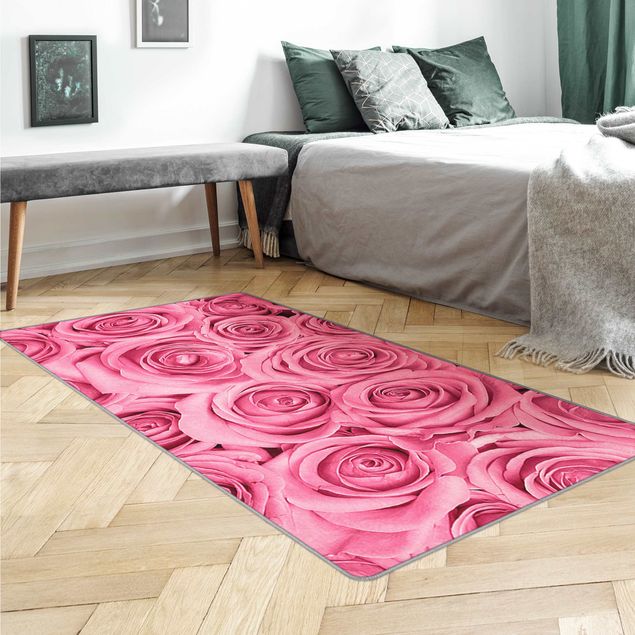Tappeti effetto naturale Rose color rosa