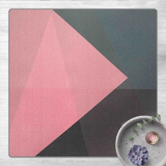 Tappeti moderni astratti Geometria rosa trasparente