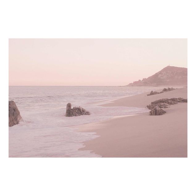 Quadro in vetro - Spiaggia oro rosa