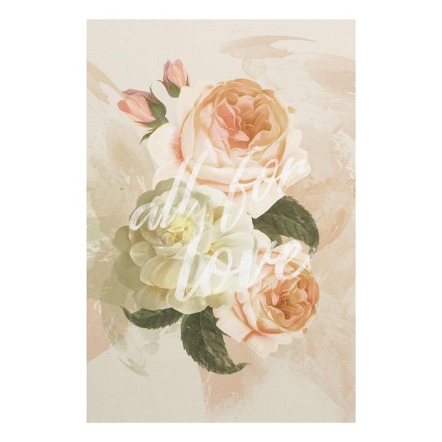 Quadro in vetro - Roses - All for Love
