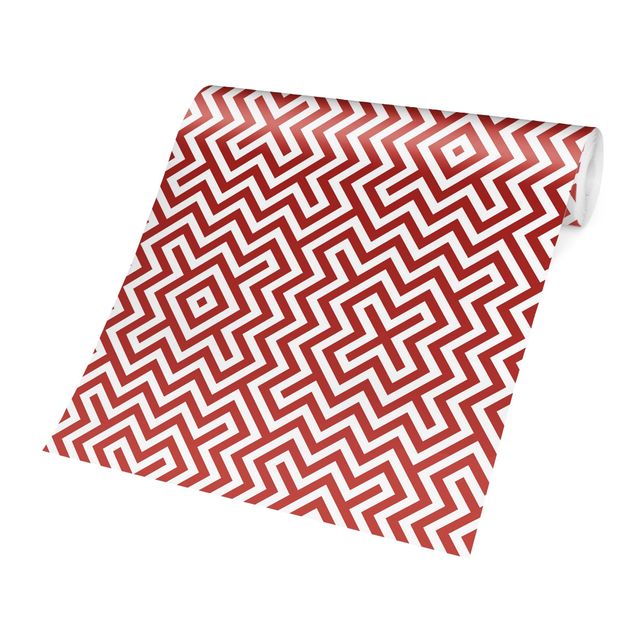 Carta da parati - Red geometric stripe pattern