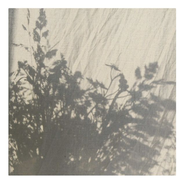 Quadro su tela naturale - Gioco di ombre su stoffa di lino - Quadrato 1:1