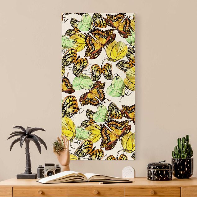 quadri con animali Sciame di farfalle gialle