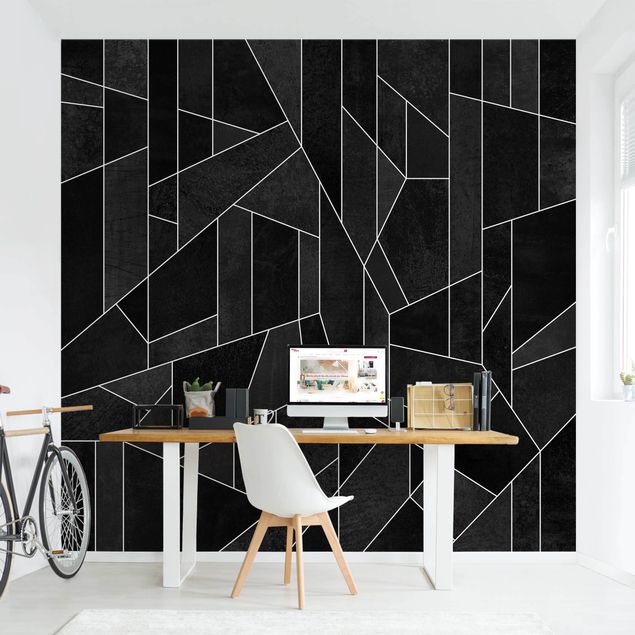 Abstrakte Malerei Acquerello geometrico in bianco e nero