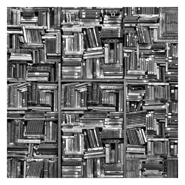 Carta da parati - Libreria shabby in bianco e nero