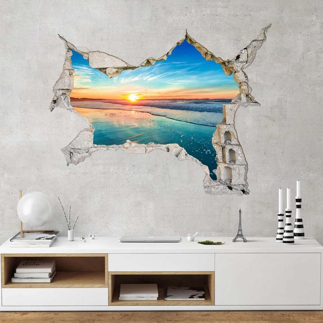 Adesivo murale - 3d Sunrise Sea.