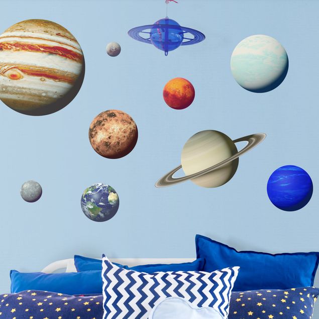 Adesivo murale - Sistema solare con pianeta