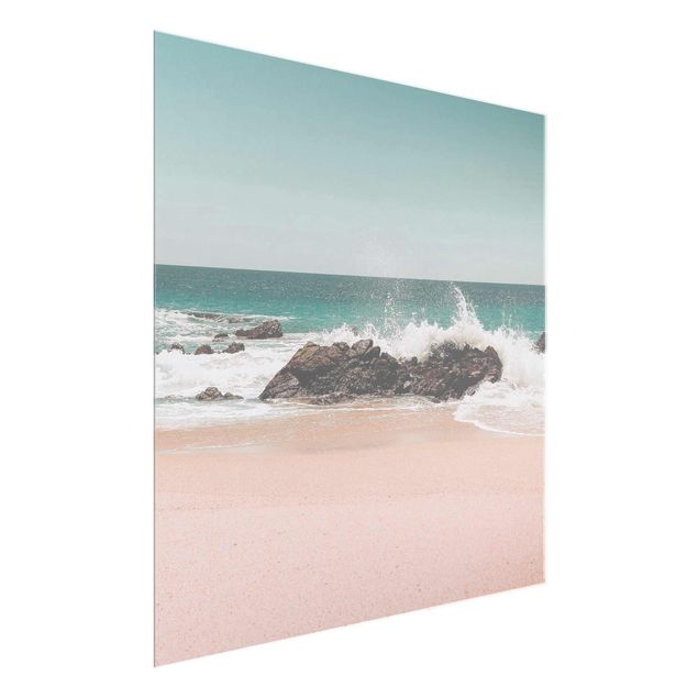 Quadro in vetro - Spiaggia assolata in Messico