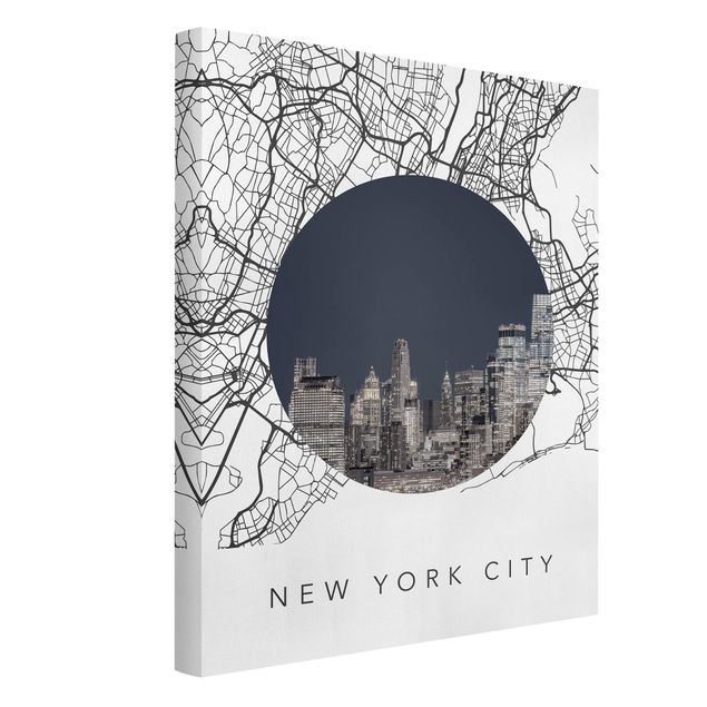 Frasi su tela Collage di mappe di New York