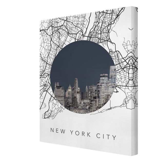 Stampe su tela Collage di mappe di New York
