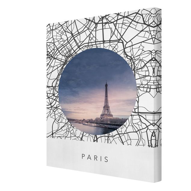 Stampe su tela Collage di mappe di Parigi