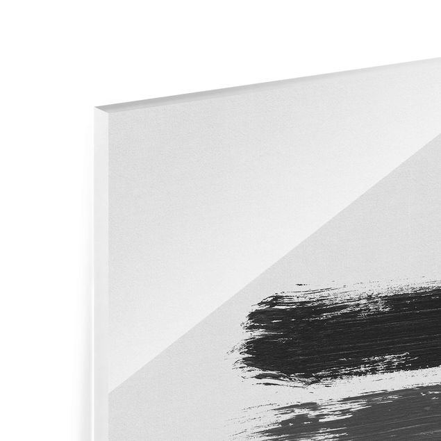 Quadro in vetro - Righe in nero e grigio