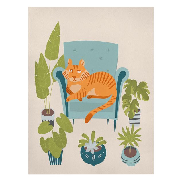 Quadri moderni per soggiorno Illustrazione di una mini tigre domestica