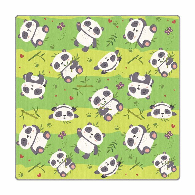 Tappeti  - Teneri panda su prato verde