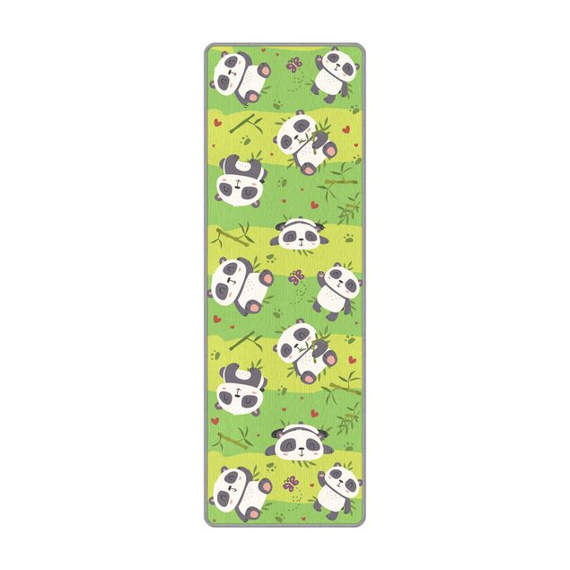 Tappeti  - Teneri panda su prato verde