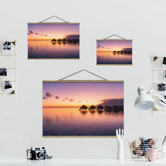 Foto su tessuto da parete con bastone - Sogno al tramonto - Orizzontale 3:2
