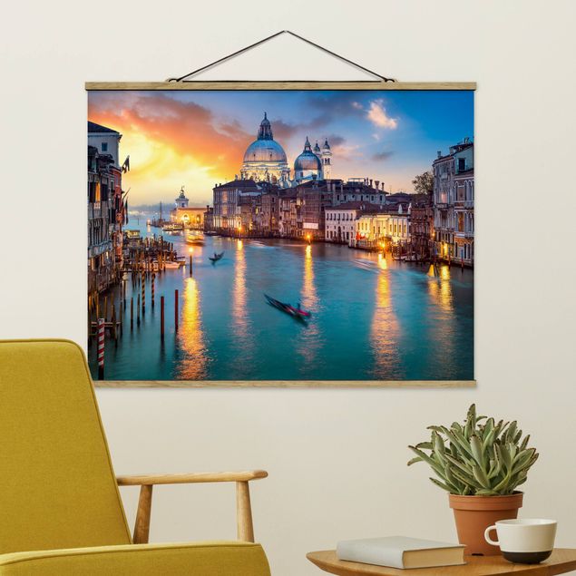 Foto su tessuto da parete con bastone - Tramonto a Venezia - Orizzontale 4:3