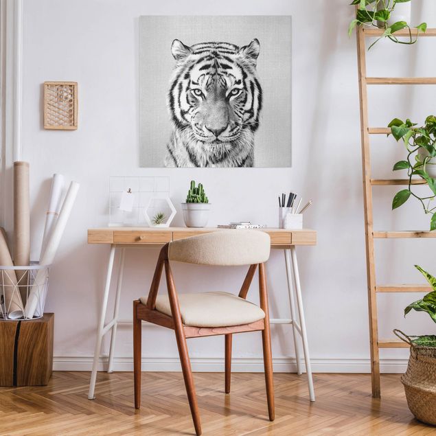 Tela tigre Tigre Tiago Bianco e Nero