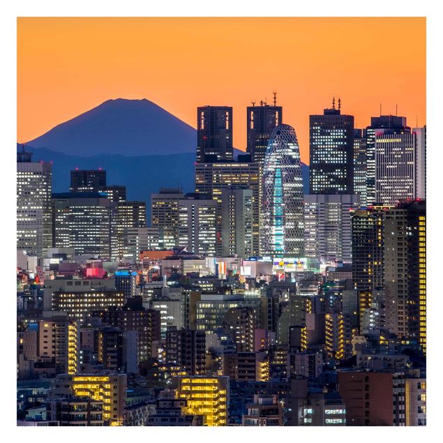 Carta da parati - Tokyo con il monte Fuji di sera