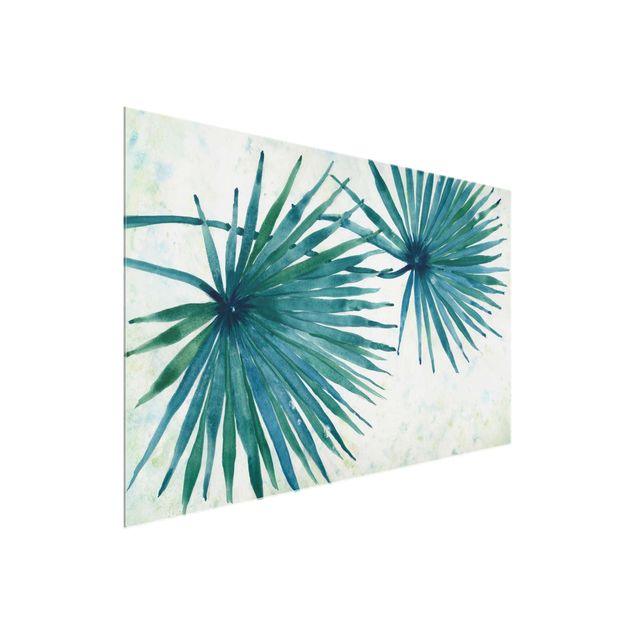 Quadro in vetro - Foglie di palma tropicali Close-Up